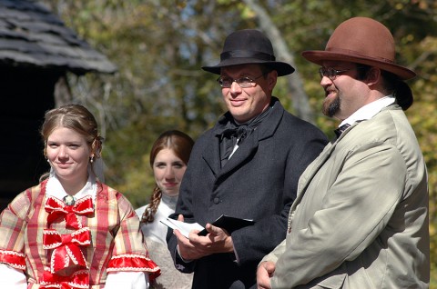 Reading of vows during The Homeplace wedding celebration