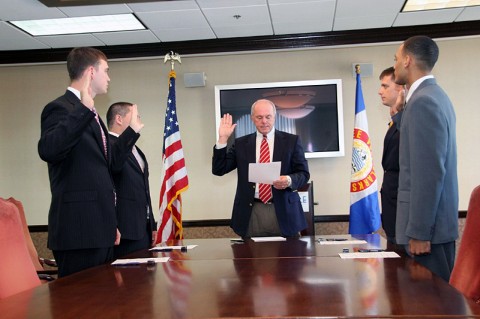 Mayor Piper administering the Officer’s Oath