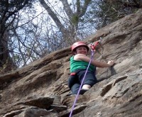 Rock climbing.