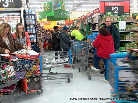 Shoppers waiting for the start of the Black Friday sales at Walmart 