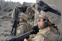 Marines from Alpha Company, 1st Battalion, 6th Marine Regiment, 24th Marine Expeditionary Unit patrol an area of Garmsir in the Helmand province in Afghanistan on May 4, 2008. (Cpl. Alex C. Guerra, U.S. Marine Corps./D.O.D.)