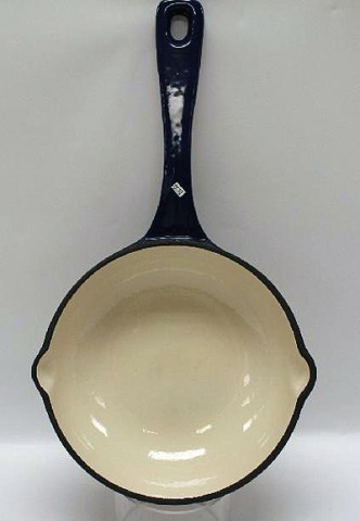 Enamel-coated 8-inch cast iron skillets Enamel-coated 8-inch cast iron skillets