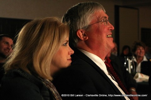 APSU President Tim Hall with his wife Lee enjoying the comedy show