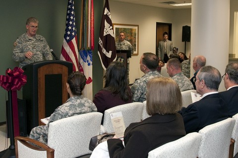 The Surgeon General and the Commanding General United States Army Medical Command Lt. Gen. Eric B. Schoomaker addressed community leaders, Screaming Eagle Medical Home staff and active duty Family members at the ribbon cutting ceremony Nov. 30th. The opening of the Screaming Eagle Medical Home is the first Community Based Medical Home to open in the Army.