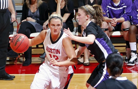 Junior Whitney Hanley has 12 points, seven rebounds and two blocked shots in the Lady Govs victory against Morehead State, Tuesday. (Courtesy: Austin Peay Sports Information)