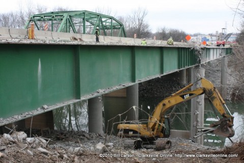 Preparation is underway for removal of the massive steel support beams this weekend