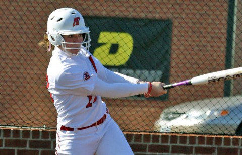 Red-shirt sophomore Shelby Norton had a double and a home run on Sunday at the Belmont/Hampton Inn-Brentwood Spring Classic. (Lois Jones/Austin Peay)