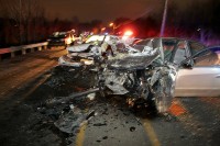 Three vehicle collision sends three to the hospital. (Photo Clarksville Police Department)