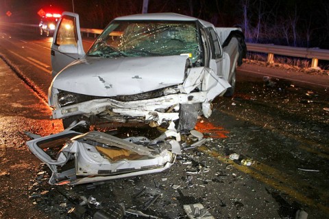 Three vehicle collision sends three to the hospital. (Photo Clarksville Police Department)