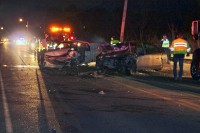 Three vehicle collision sends three to the hospital. (Photo Clarksville Police Department)