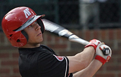 Junior Michael Blanchard had a three-run triple in the Govs victory against Eastern Michigan, Friday night. (Keith Dorris/Dorris Photography)