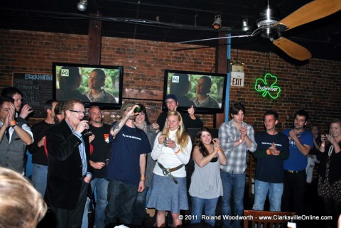 Coming Home Producers &amp; Crew give a toast before the show