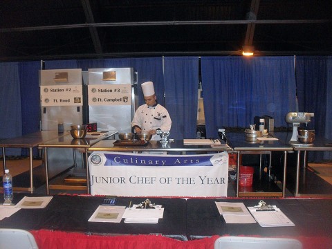 Spc. Orlando Nixon during Chef cook off.