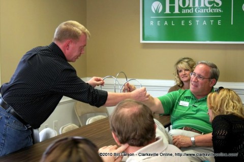 Russ Nowack giving a demonstration of his magic rings