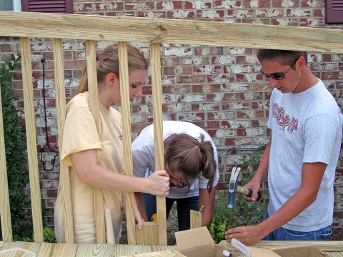 World Changers working on a railing project here in Clarksville, TN.