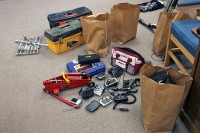 Items stolen during vehicle burglaries in Clarksville TN.