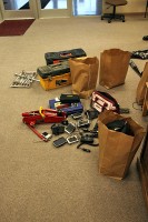 Items stolen during vehicle burglaries in Clarksville TN.