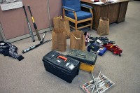 Items stolen during vehicle burglaries in Clarksville TN.