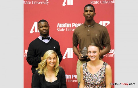 Back row (L-R) Terrence Holt and Josh Terry, Front row (L-R) Chelsea Harris and Nikki Doyle. (Austin Peay Sports Information)