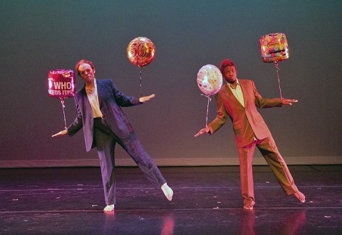 APSU dance students Kevin Loveland and Rafael Tillery perform in a piece titled “By a Thread,” choreographed by APSU assistant professor of dance Marcus Hayes.