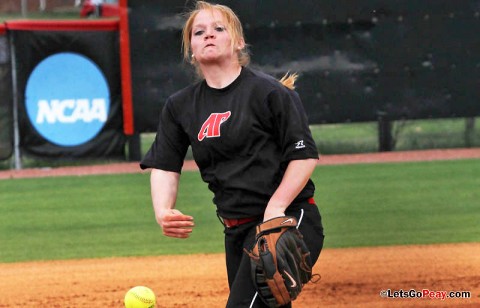 Junior Ashley Bolda limited SEMO to five hits in 2-1 victory. (Austin Peay Sports Information)