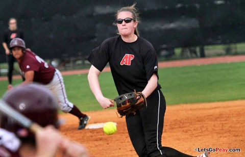 Junior Morgan Brewer limited Jacksonville State to five hits in nine innings, in a 1-0 loss. (Austin Peay Sports Information)