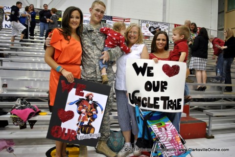 Liz Cochran with here fiancee CPT Morgan and family