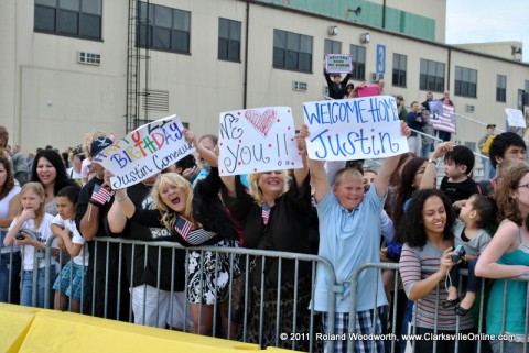 Family members eagerly await the return of their loved ones from Afghanistan.