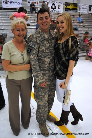 FPC Kyle Boucher with his mother Karen Mitchell and girl friend Katie Maloney