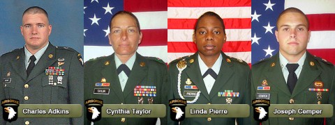 Charles Adkins, Cynthia Taylor, Linda Pierre, and Joseph Cemper were killed April 16th during a suicide attack in Afghanistan.