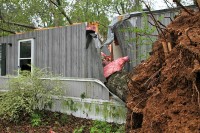 Two trees fell down on this trailer located on Batts Lane. (Photo by Jim Knoll-CPD)