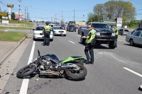 Honda motorcycle collided with a GMC Sierra. (Photo by Jim Knoll)