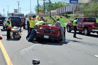 Multiple car crash sends two to the hospital. (Photo by Jim Knoll)