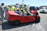 Multiple car crash sends two to the hospital. (Photo by Jim Knoll)