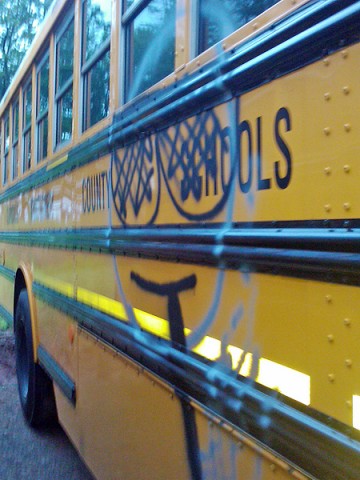 School Buses Vandalized