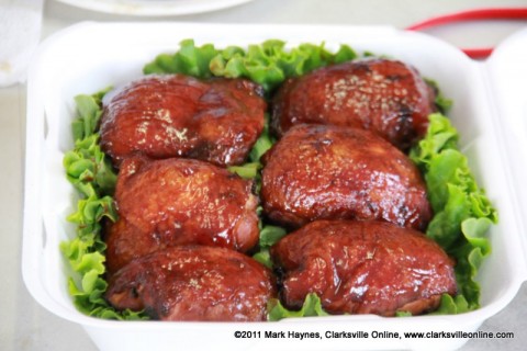 A chicken entry in the BBQ Cookoff.