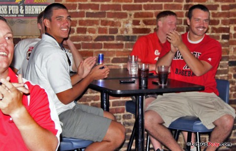 Baseball Govs react to the baseball tournament selection at the Blackhorse Pub and Brewery, Monday. (Austin Peay Sports Information)