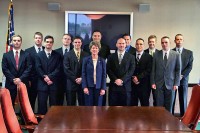 (Front) Left to right - Patrick Wyatt, Nathaniel Wallace, Brett Weissing, Mayor Kim McMIllan, Dale Bellard, Keenan Carlton, Jeffrey Reynolds. (Back) Left to right - Matthew Stewart Sean Walden, Joshua Smith. David Opitz, Jeremiah Miron, Anthony Hiland.