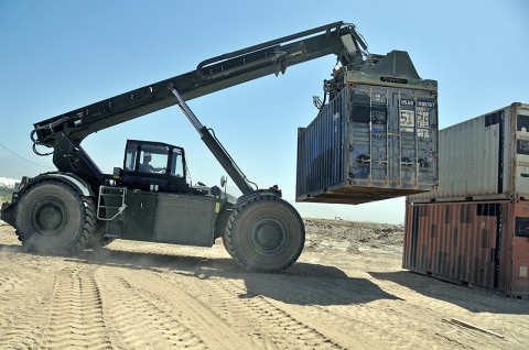 Millions of dollars of unused equipment have been found on the Billing of Material Yard at Bagram Air Field. The 101st Sustainment Brigade set their sights on simplifying the logistical fielding with their "BAF After Next" concept. (Photo by Sgt. 1st Class Peter Mayes)