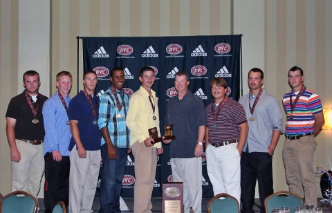 The Governors Baseball Award Winners: John Hogan, Jordan Hankins, Michael Blanchard, Rolando Gautier, Jeremy Dobbs, Gary McClure, Greg Bachman, Matt Wollenzin and Reed Harper. (Austin Peay Sports Information)