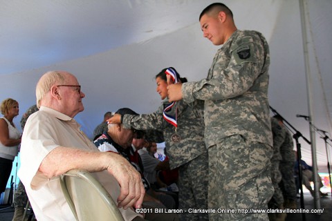 Senior Veterans are presented with their Medallions