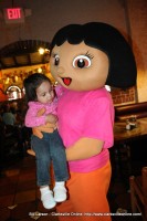 A young girl gets to visit with Dora the Explorer at El Toro De Don Jose Mexican Restaurant