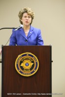 Clarksville Mayor Kim McMillan speaking at the 2011 Law Enforcement Week Memorial Ceremony