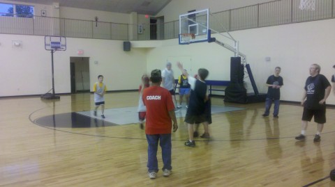 Young athletes participate in a Buddy Ball Training session