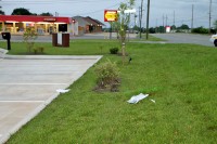 Officer Derrick Cronk and Officer Melissa Spielhagen on scene investigating the hit and run. (Photo by CPD-Jim Knoll)