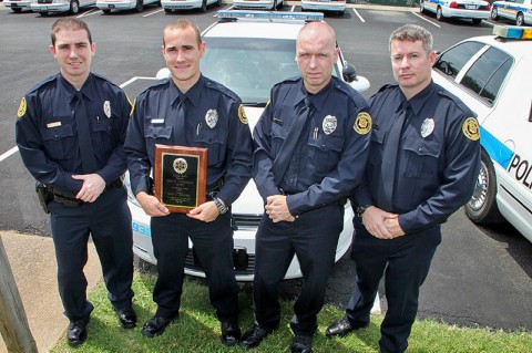 (Left to Right) Seth Paugh, Nathan Lee, Robert Thompson, and Joshua Godwin. (Photo by Jim Knoll-CPD)