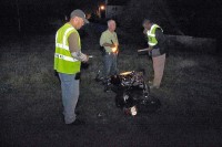 Clarksville Police Fatal Accident Crash Team investigate the crash scene. (Photo by CPD-Jim Knoll)