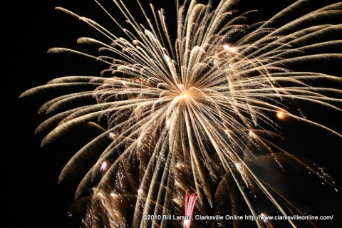 The fireworks display from last years MWR Independence Day Celebration.