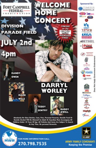 MWR and Cumulus Nashville's 95.5-FM WSM Present Fort Campbell Federal Credit Union's Welcome Home Concerts