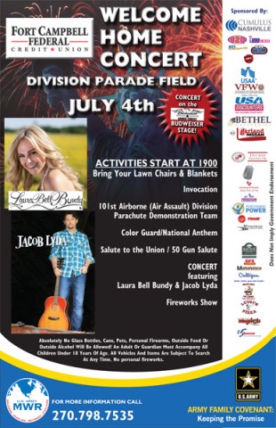 MWR and Cumulus Nashville's 95.5-FM WSM Present Fort Campbell Federal Credit Union's Welcome Home Concerts